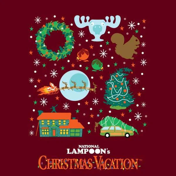 National Lampoon Griswold Christmas Starter Pack Christmas Jumper - Burgundy