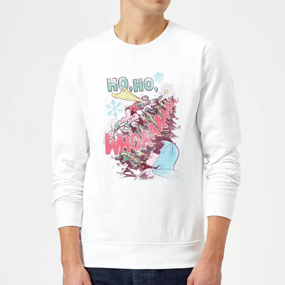 DC Ho Ho Whoaaaaaaa Christmas Jumper - White - S Image 1