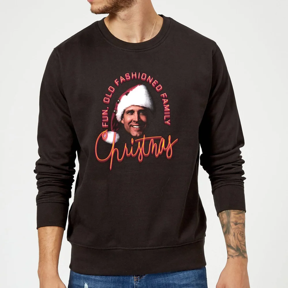 National Lampoon Fun Old Fashioned Family Christmas Christmas Jumper - Black - S Image 1