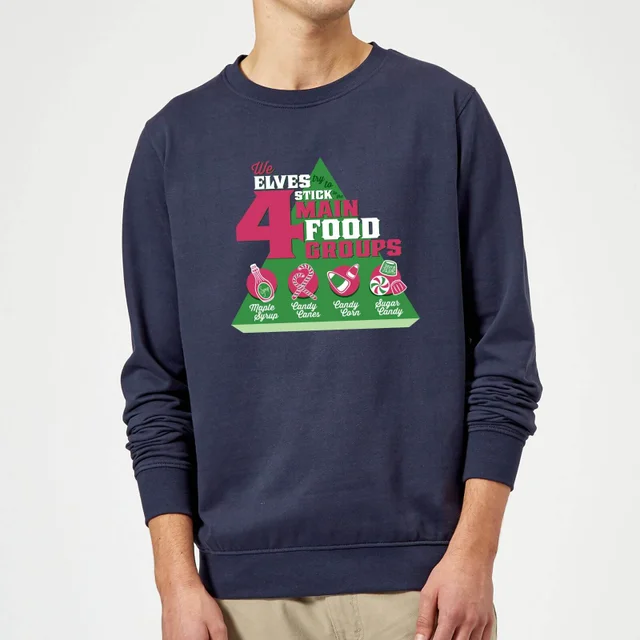Elf Food Groups Christmas Jumper - Navy