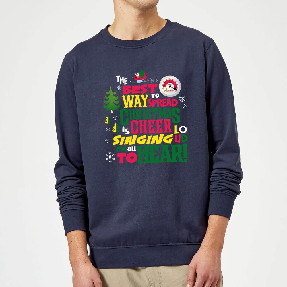 Elf Christmas Cheer Christmas Jumper - Navy - S Image 1