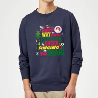 Elf Christmas Cheer Christmas Jumper - Navy