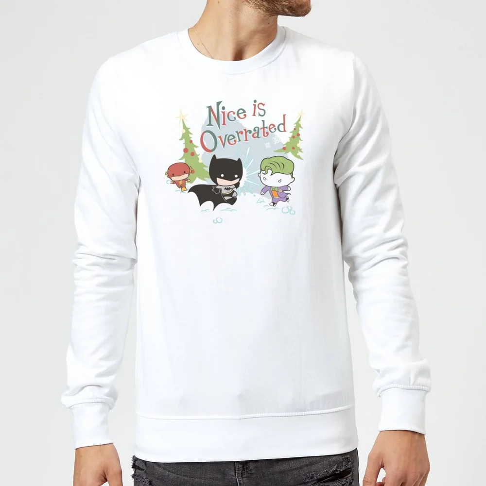 DC Nice Is Overrated Christmas Jumper - White - S Image 1