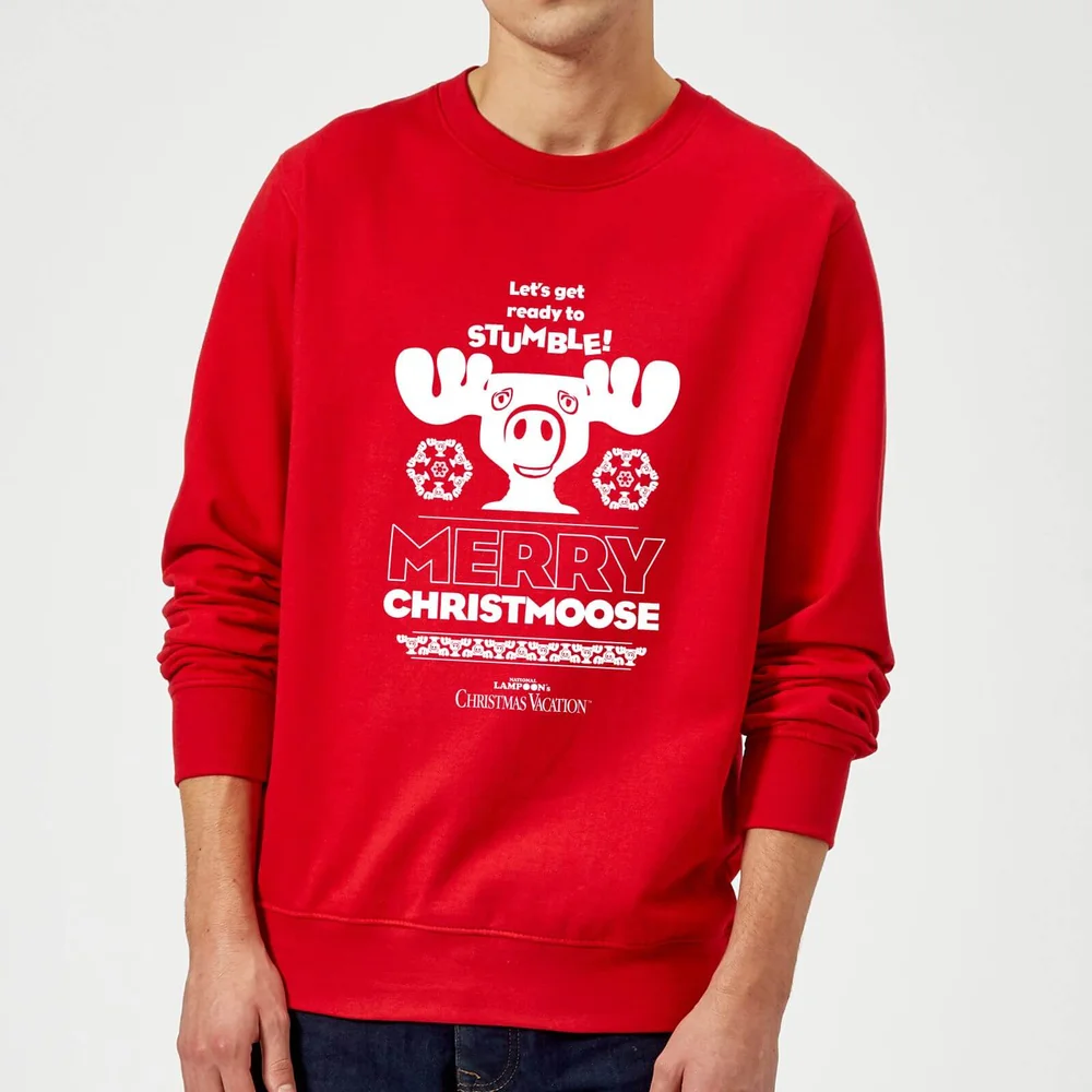 National Lampoon Merry Christmoose Christmas Jumper - Red - S Image 1