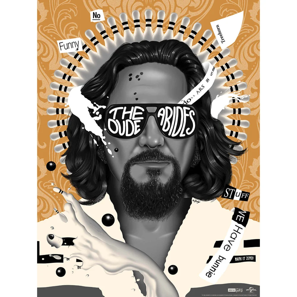 Big Lebowski "The Dude Abides" Variant Screenprint by Doaly - Zavvi Exclusive Image 1