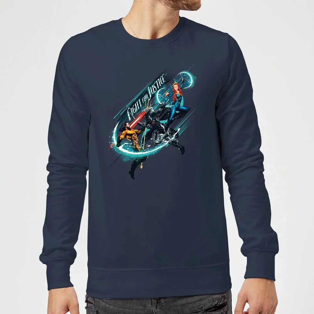 Aquaman Fight for Justice Sweatshirt - Navy - S Image 1