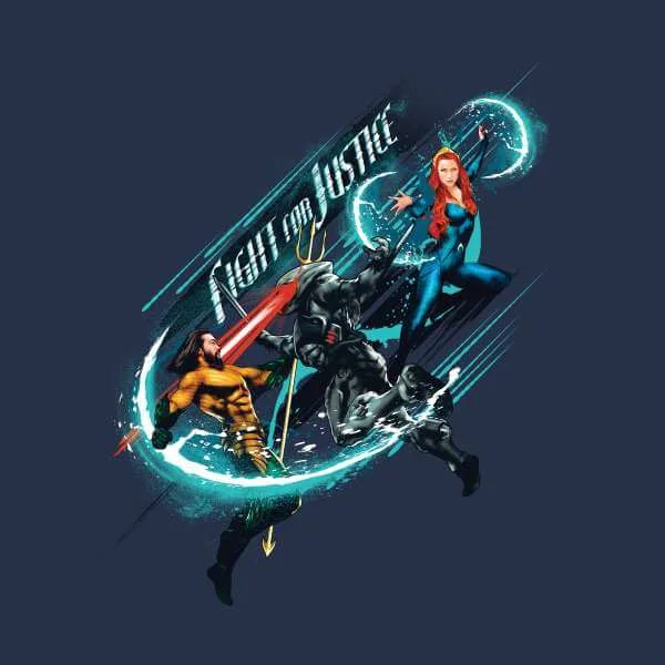 Aquaman Fight for Justice Men's T-Shirt - Navy