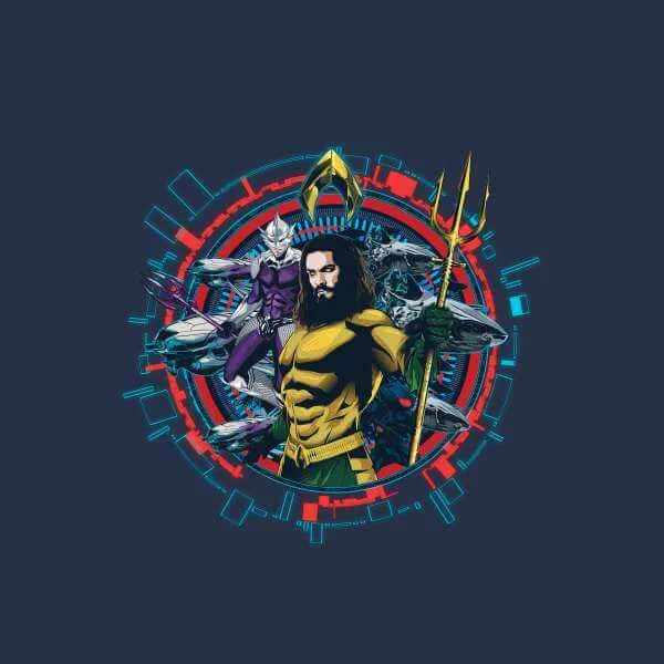 Aquaman Circular Portrait Men's T-Shirt - Navy