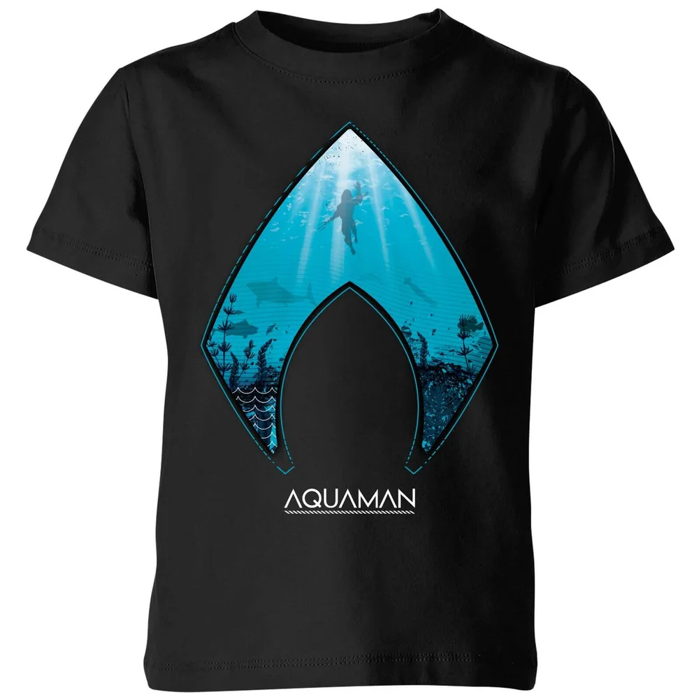 Aquaman Deep Kids' T-Shirt - Black - 3-4 Years Image 1