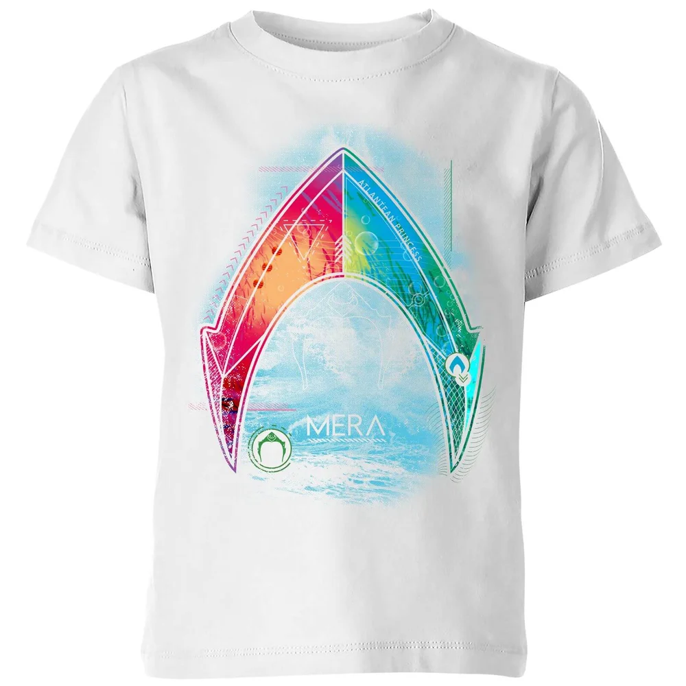 Aquaman Mera Beach Symbol Kids' T-Shirt - White - 3-4 Years Image 1