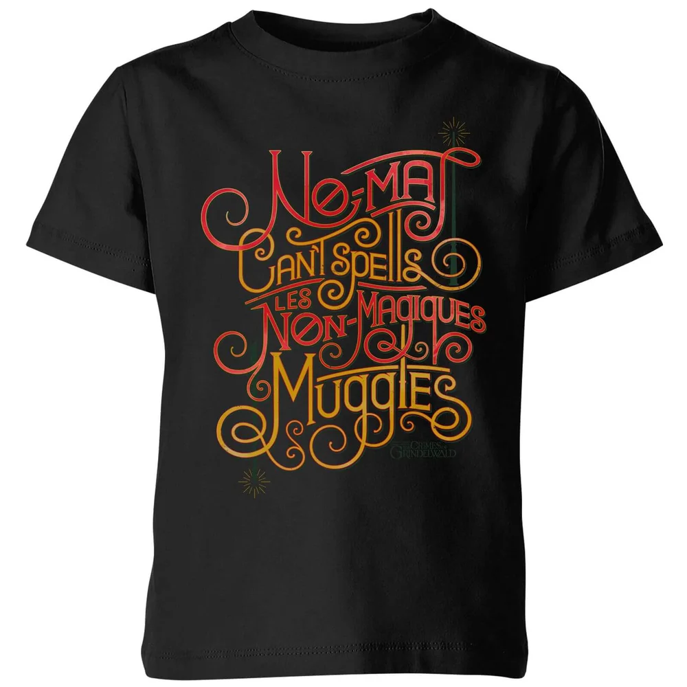 Fantastic Beasts No-Maj Kids' T-Shirt - Black - 3-4 Years Image 1