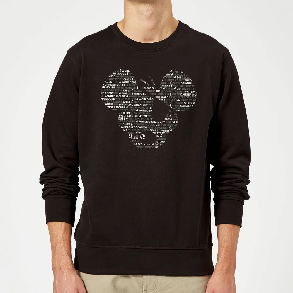 Danger Mouse Word Face Sweatshirt - Black - S - Black Image 1