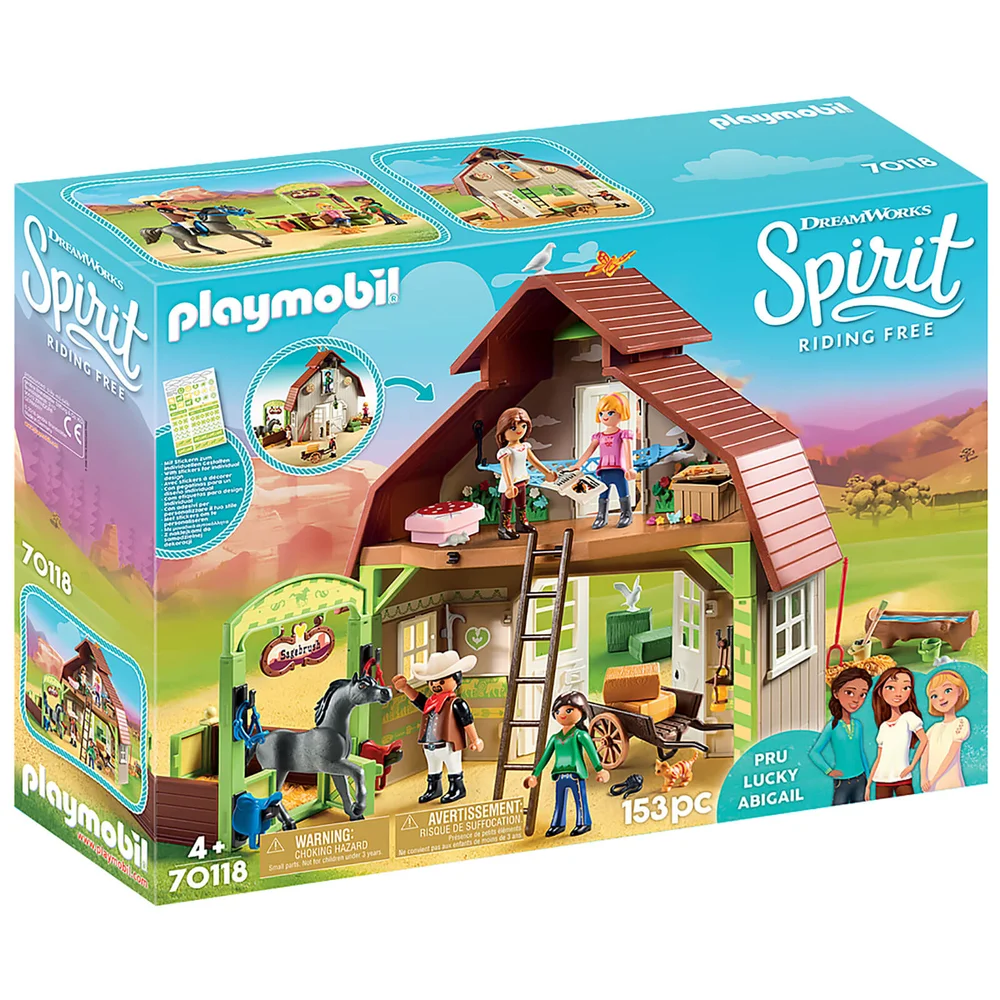 Playmobil DreamWorks Spirit Barn with Lucky, Pru and Abigail (70118) Image 1