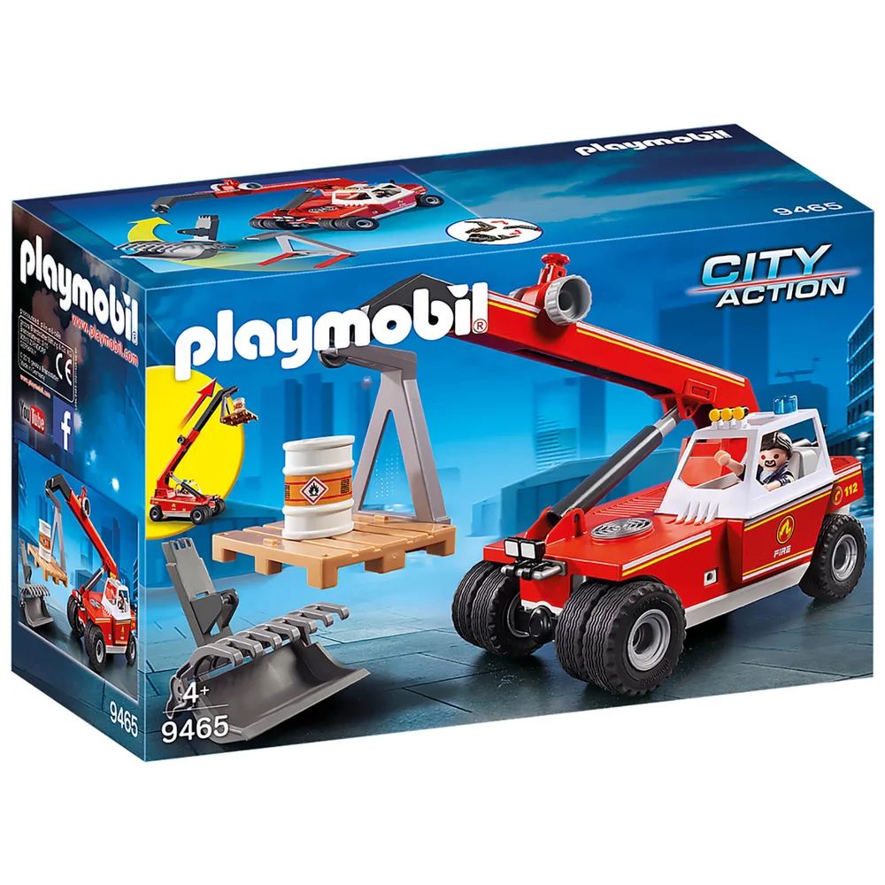 Playmobil City Action Fire Crane with Pallet Fork Attachments (9465) Image 1