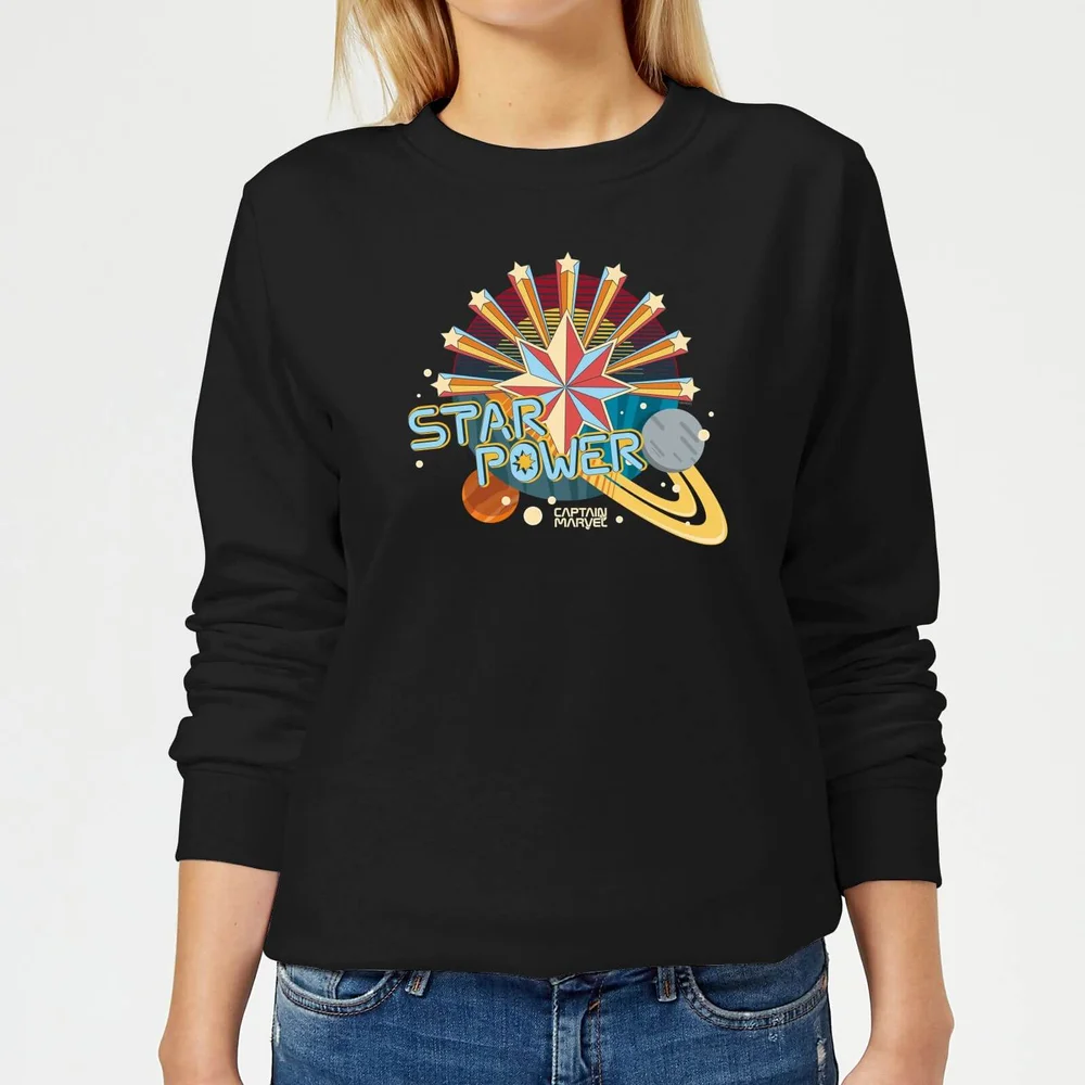 Captain Marvel Star Power Women's Sweatshirt - Black - XS Image 1