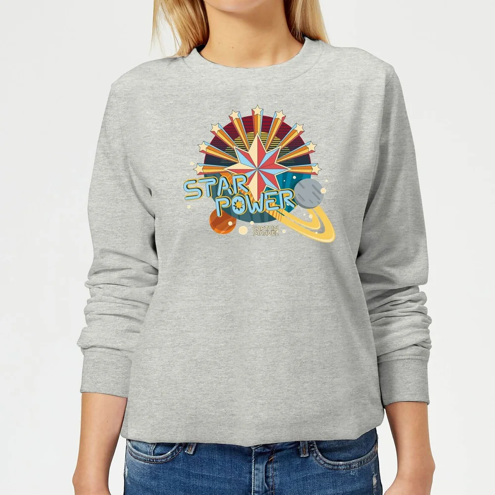 Captain Marvel Star Power Women's Sweatshirt - Grey - 3XL - Grey Image 1