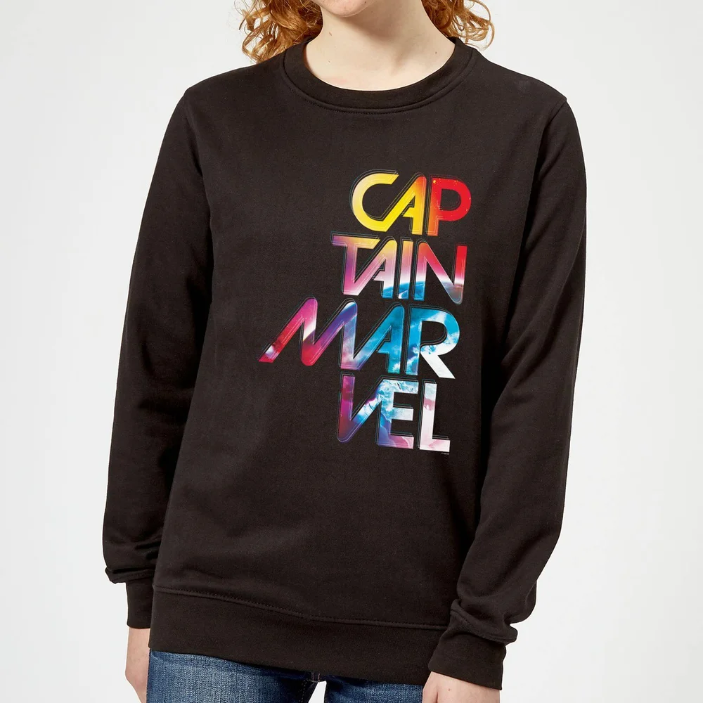 Captain Marvel Galactic Text Women's Sweatshirt - Black - XS Image 1