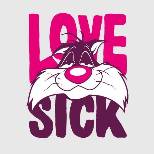 Looney Tunes Love Sick Sylvester Women's T-Shirt - Grey