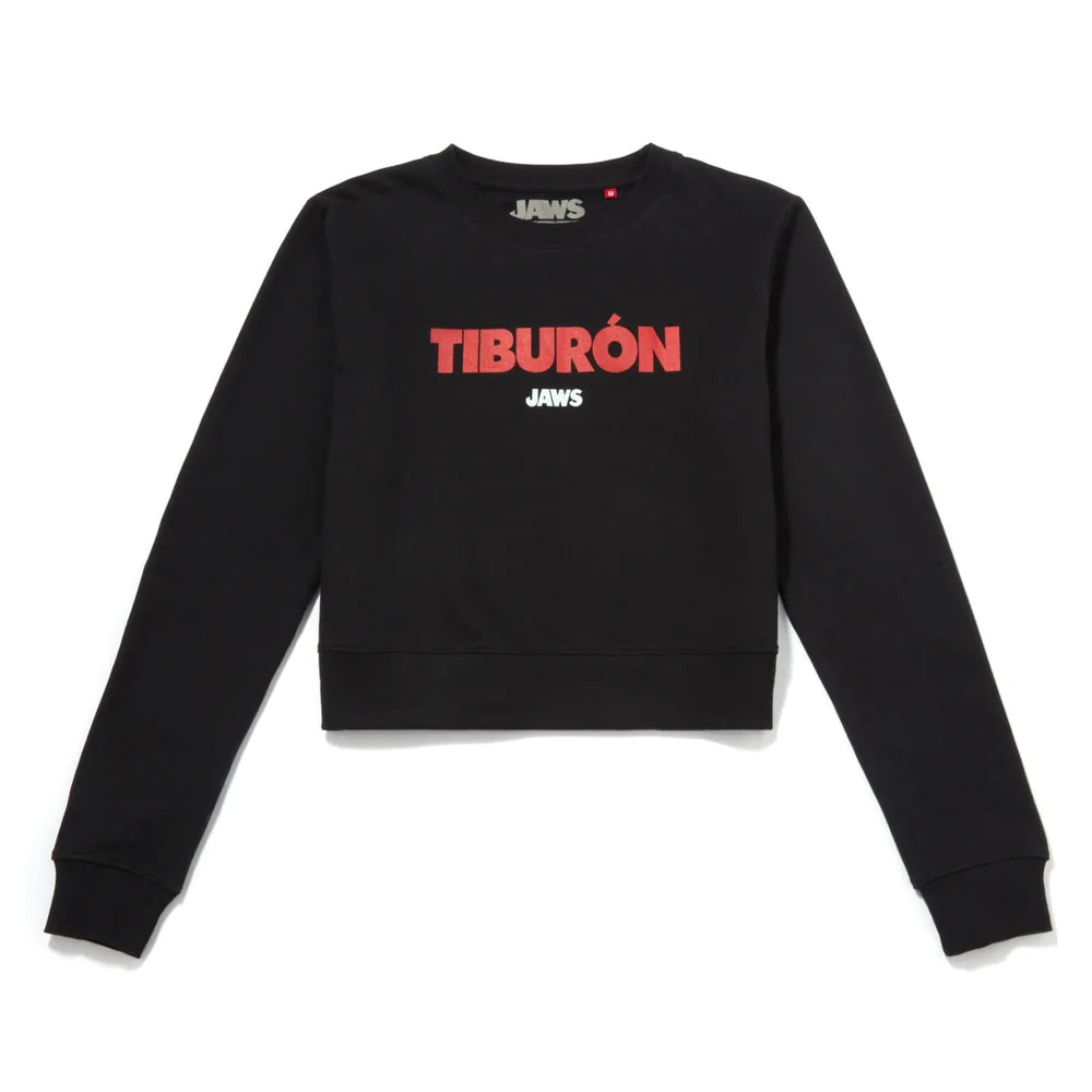 Global Legacy Jaws Tiburon Women's Cropped Sweatshirt - Black - XL Image 1