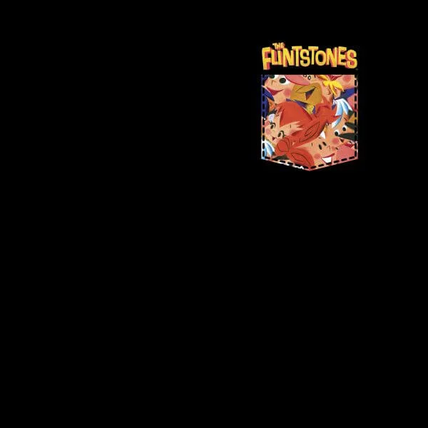 The Flintstones Pocket Pattern Women's T-Shirt - Black