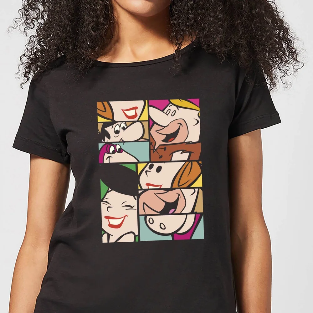 The Flintstones Cartoon Squares Women's T-Shirt - Black - XS Image 1