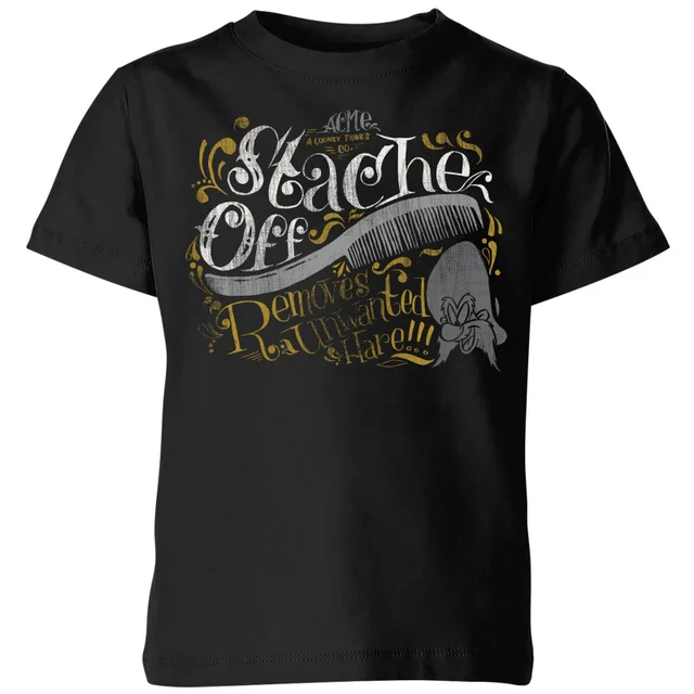 Looney Tunes ACME 'Stache Off Kids' T-Shirt - Black
