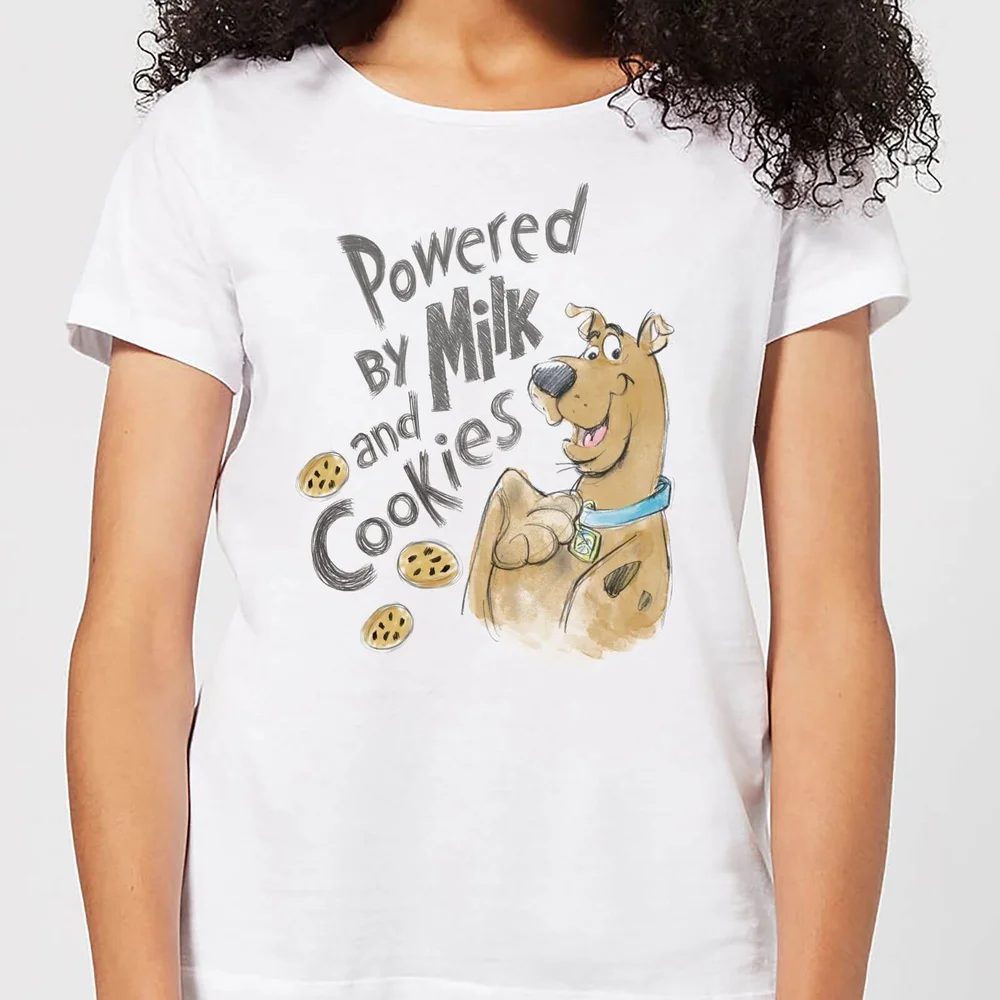 Scooby Doo Powered By Milk And Cookies Women's T-Shirt - White - S Image 1