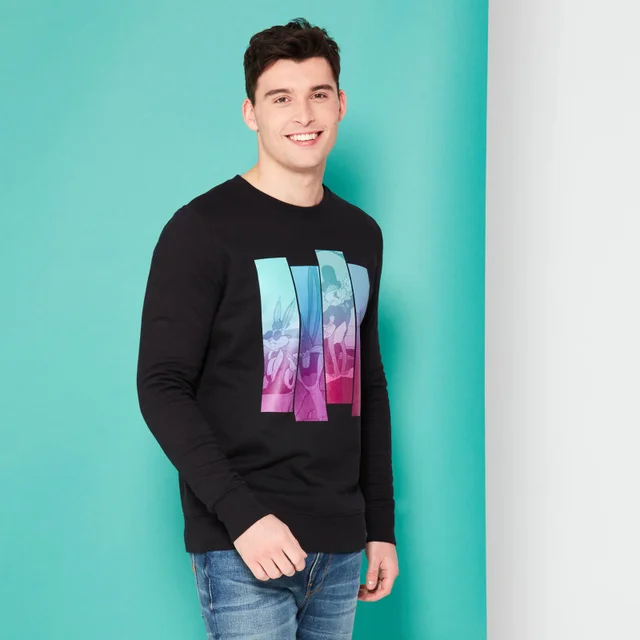 Looney Tunes Kaboom Collection Bugs Polyptych Sweatshirt - Black