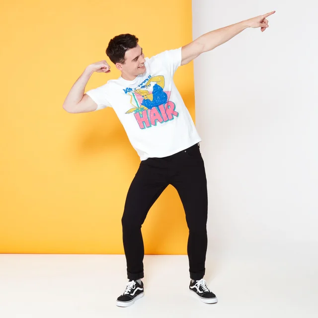 Cartoon Network Spin-Off Johnny Bravo Don't Touch The Hair T-Shirt - White