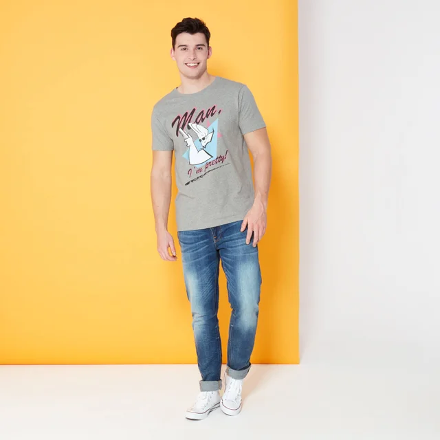 Cartoon Network Spin-Off Johnny Bravo Man I'm Pretty T-Shirt - Grey