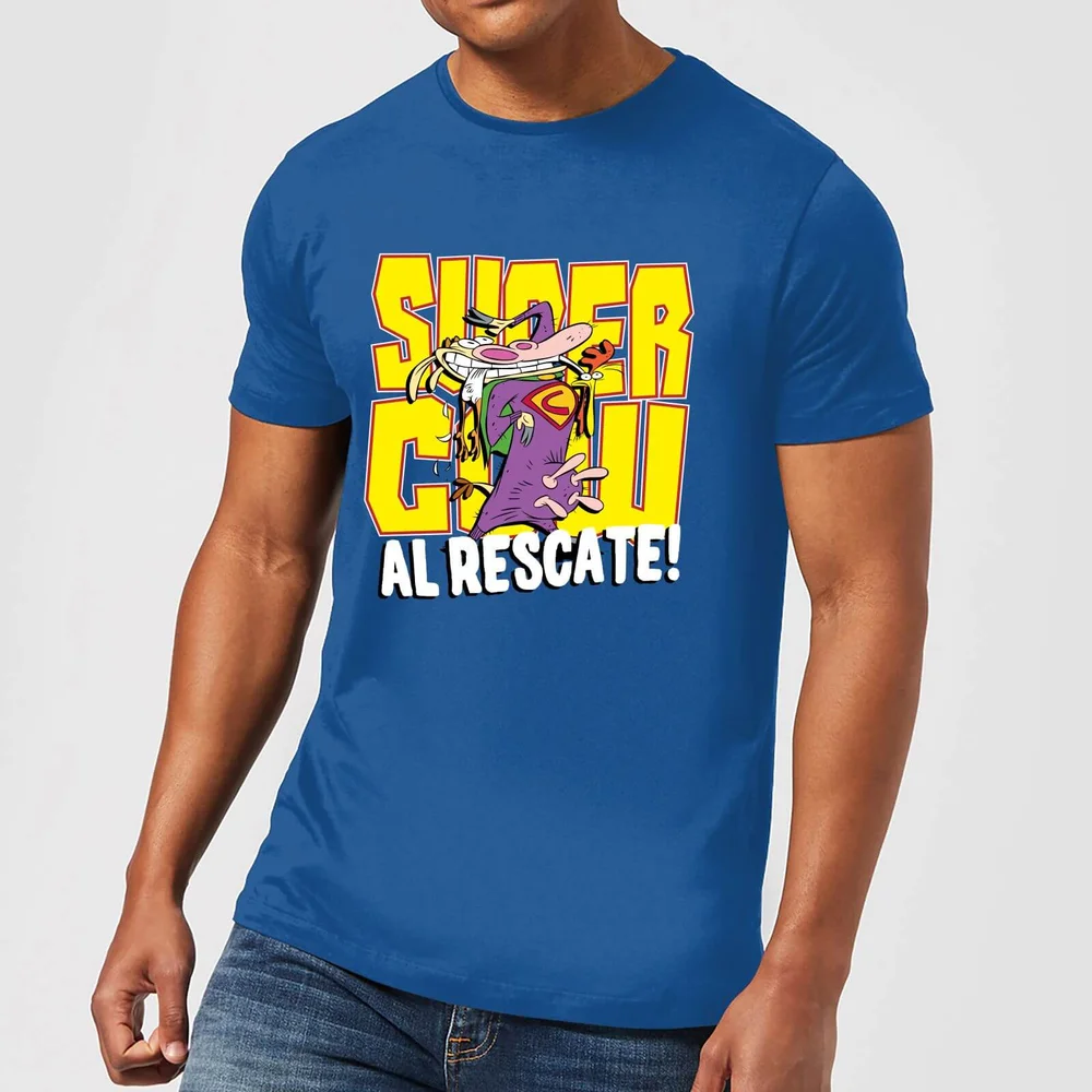 Cow and Chicken Supercow Al Rescate! Men's T-Shirt - Royal Blue - S Image 1
