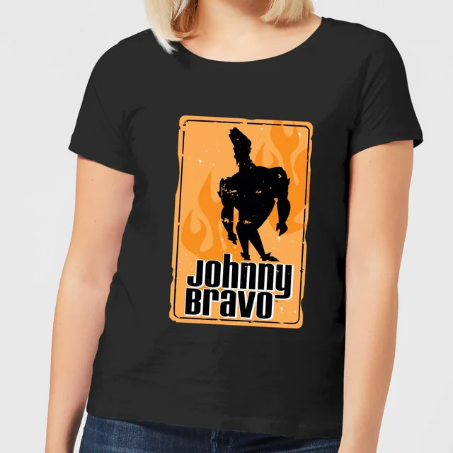 Johnny Bravo Fire Women's T-Shirt - Black