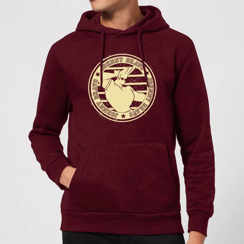 Johnny Bravo Sports Badge Hoodie - Burgundy - XL Image 1