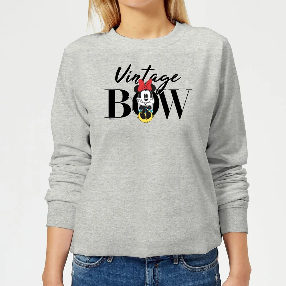 Disney Minnie Mouse Vintage Bow Women's Sweatshirt - Grey - 3XL - Grey Image 1