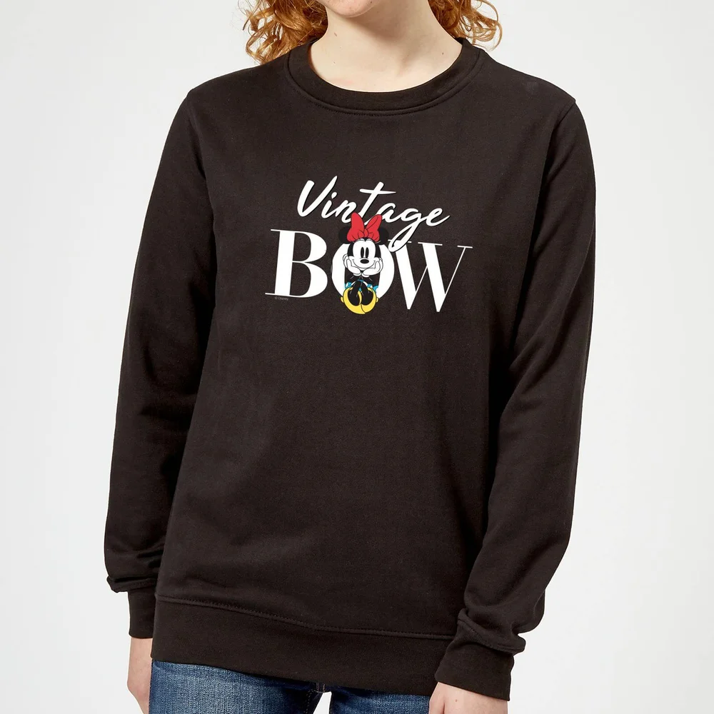 Disney Minnie Mouse Vintage Bow Women's Sweatshirt - Black - XS Image 1