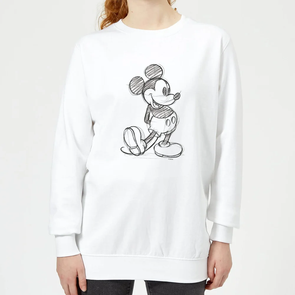 Disney Mickey Mouse Sketch Women's Sweatshirt - White - XS Image 1