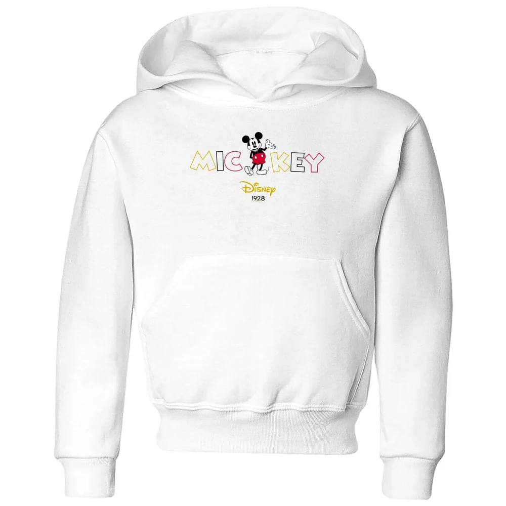 Disney Mickey Mouse Disney Wording Kids' Hoodie - White - 3-4 Years Image 1