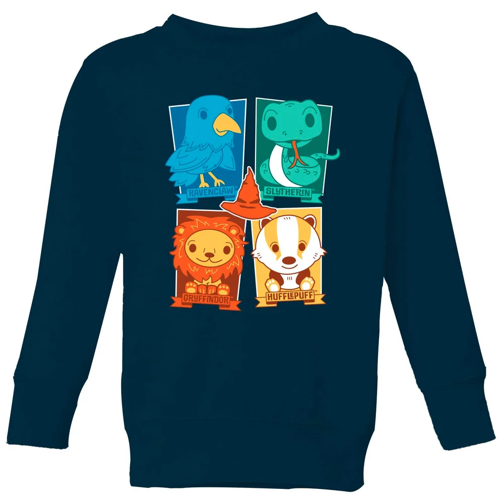 Harry Potter Kids Hogwarts Houses Kids' Sweatshirt - Navy - 9-10 Years Image 1