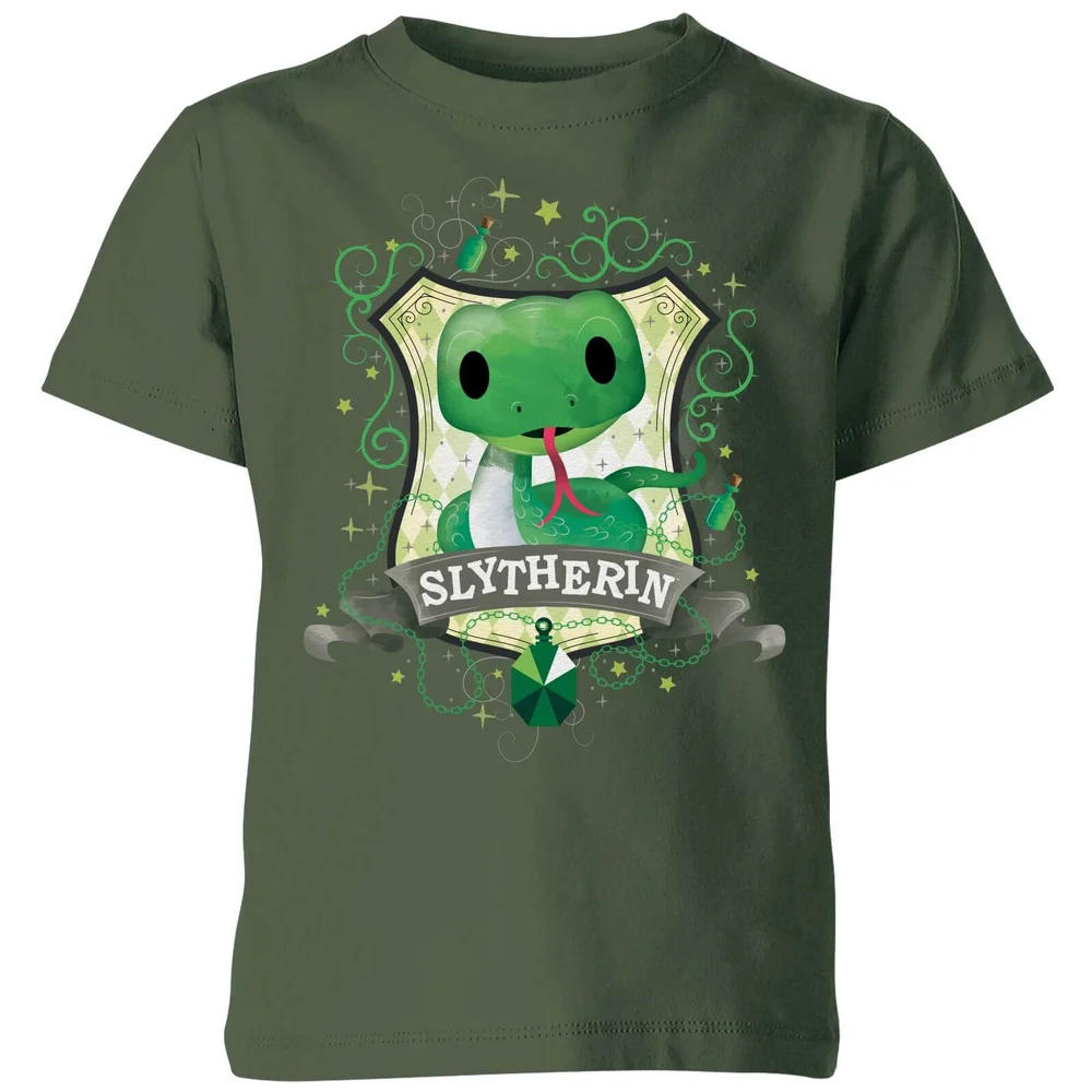 Harry Potter Kids Slytherin Crest Kids' T-Shirt - Forest Green - 3-4 Years Image 1