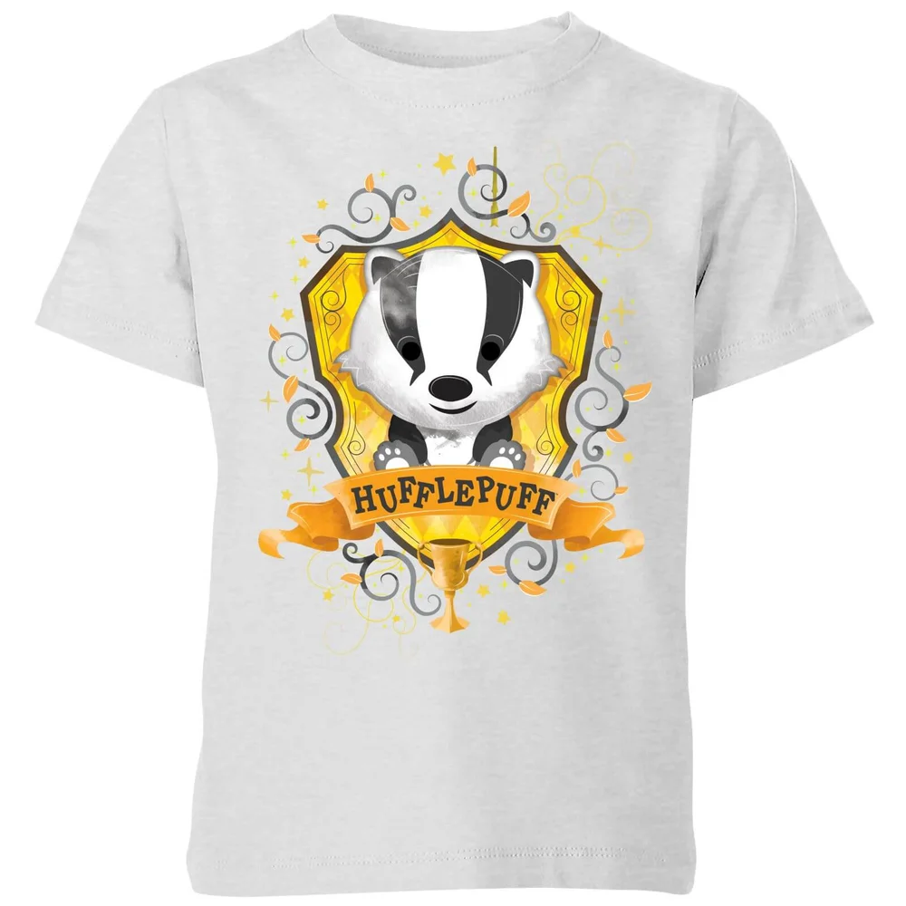 Harry Potter Kids Hufflepuff Crest Kids' T-Shirt - Grey - 3-4 Years Image 1