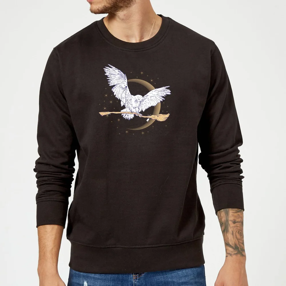 Harry Potter Hedwig Broom Sweatshirt - Black - S Image 1