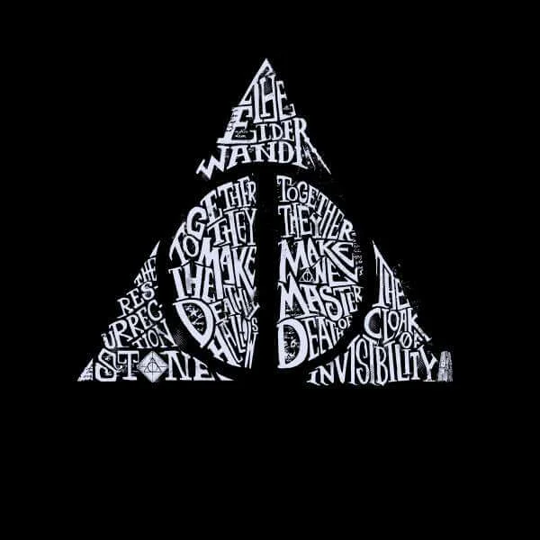 Harry Potter Deathly Hallows Text Sweatshirt - Black