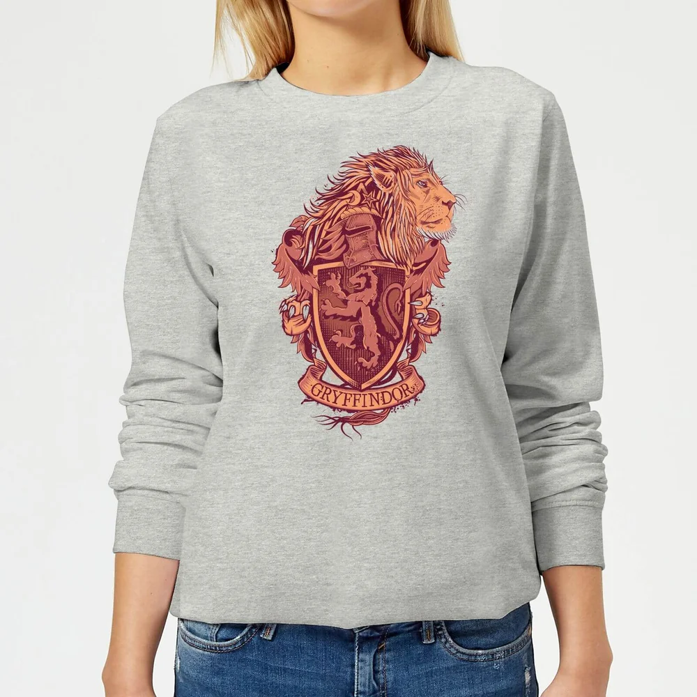 Harry Potter Gryffindor Drawn Crest Women's Sweatshirt - Grey - 3XL Image 1
