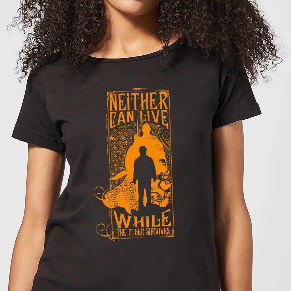 Harry Potter Neither Can Live Women's T-Shirt - Black - S Image 1