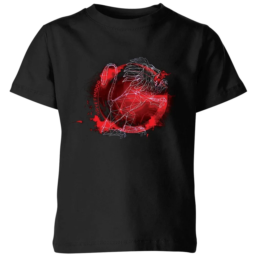 Harry Potter Gryffindor Geometric Kids' T-Shirt - Black - 3-4 Years Image 1