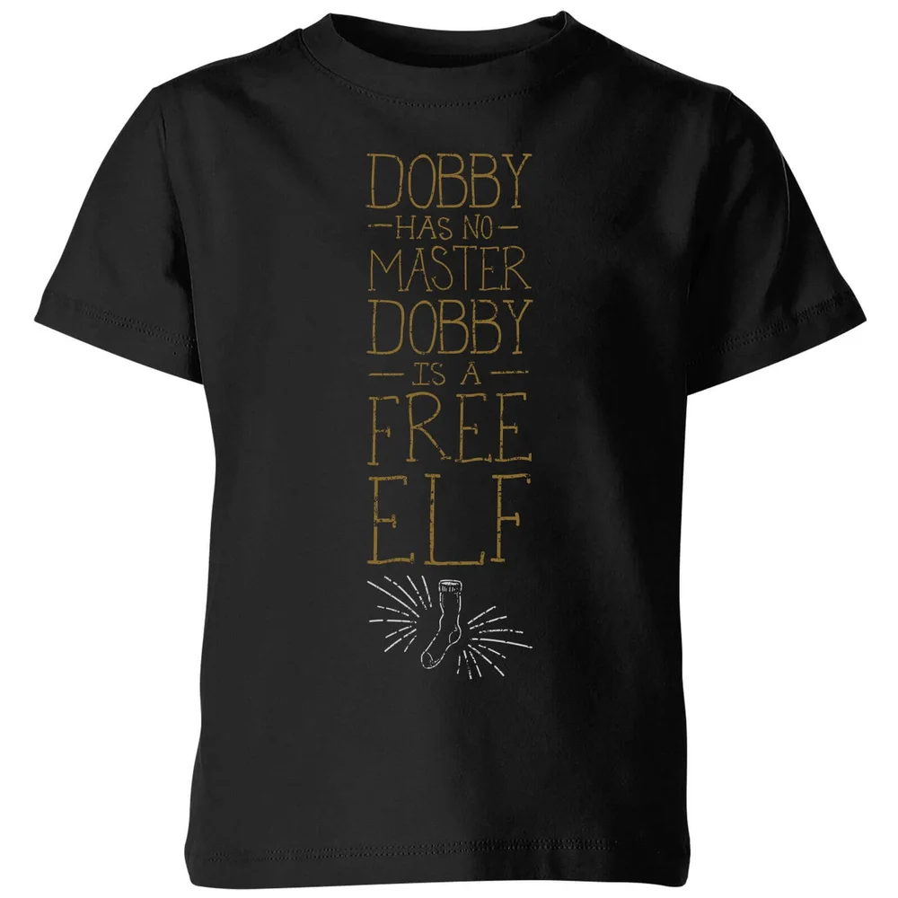 Harry Potter Dobby Is A Free Elf Kids' T-Shirt - Black - 3-4 Years Image 1