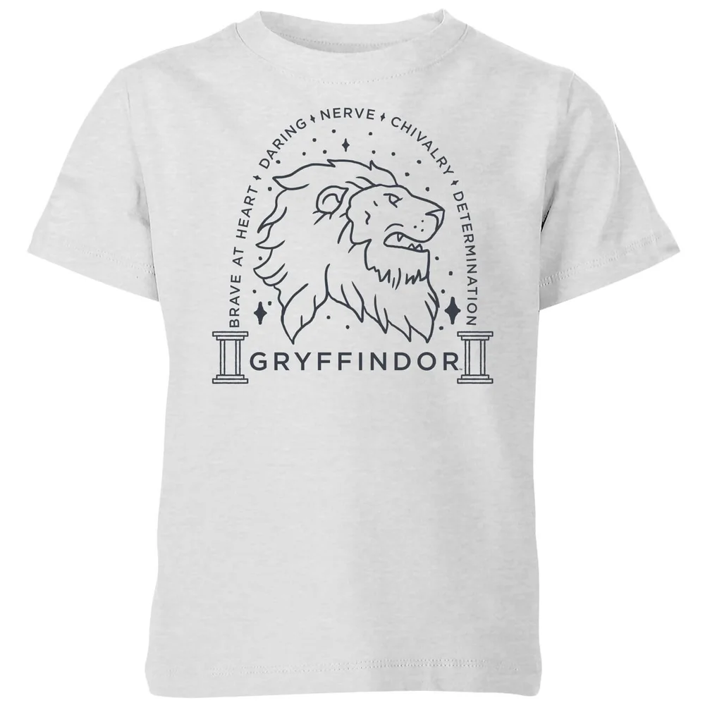 Harry Potter Gryffindor Linework Kids' T-Shirt - Grey - 3-4 Years Image 1