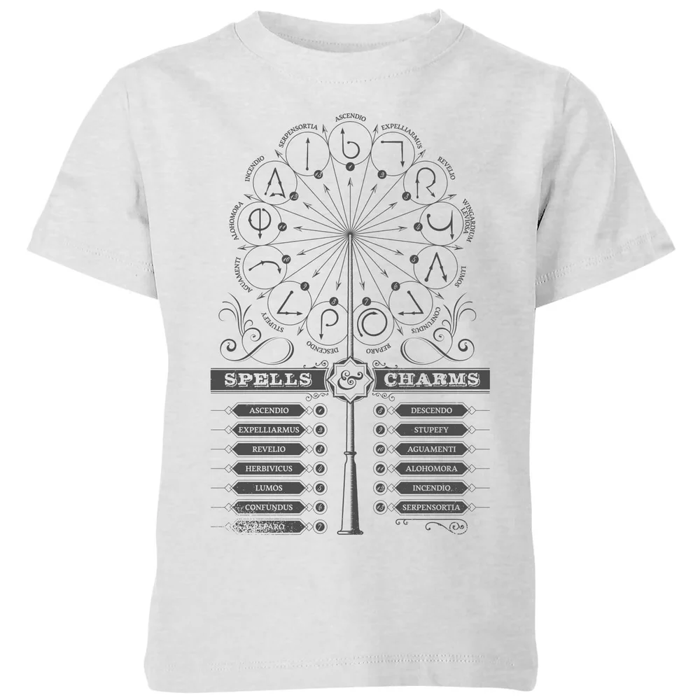Harry Potter Spells Charms Kids' T-Shirt - Grey - 3-4 Years Image 1