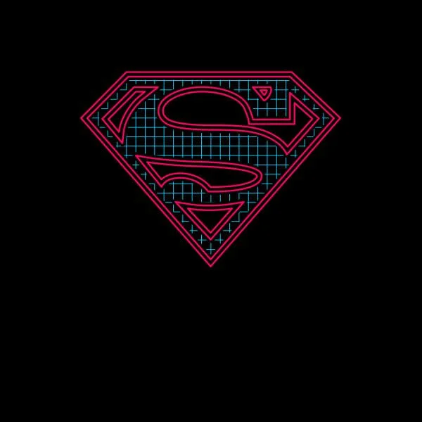 Justice League Superman Retro Grid Logo Women's T-Shirt - Black
