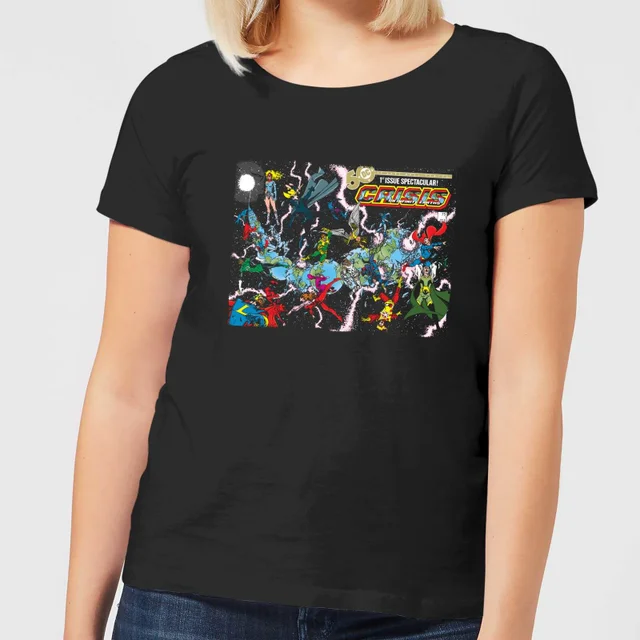 Justice League Crisis On Infinite Earths Cover Women's T-Shirt - Black